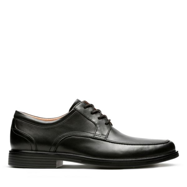 Clarks Mens Un Aldric Park Wide Fit Shoes Black | CA-8623710